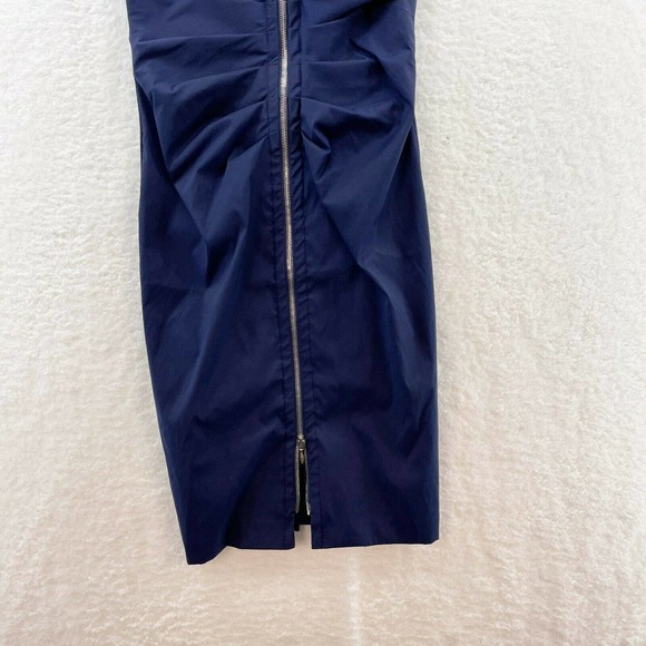 Joseph Ribkaff Womens Size 2 Zippered Front Ruched Dress city career club Blue - Picture 6 of 8